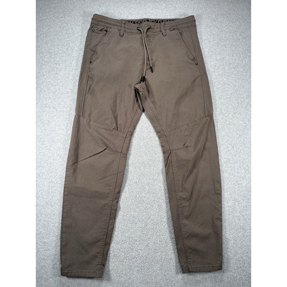 ProjekRaw Men's Stretch Bungee Jogger Pants Taupe Brown Size Large